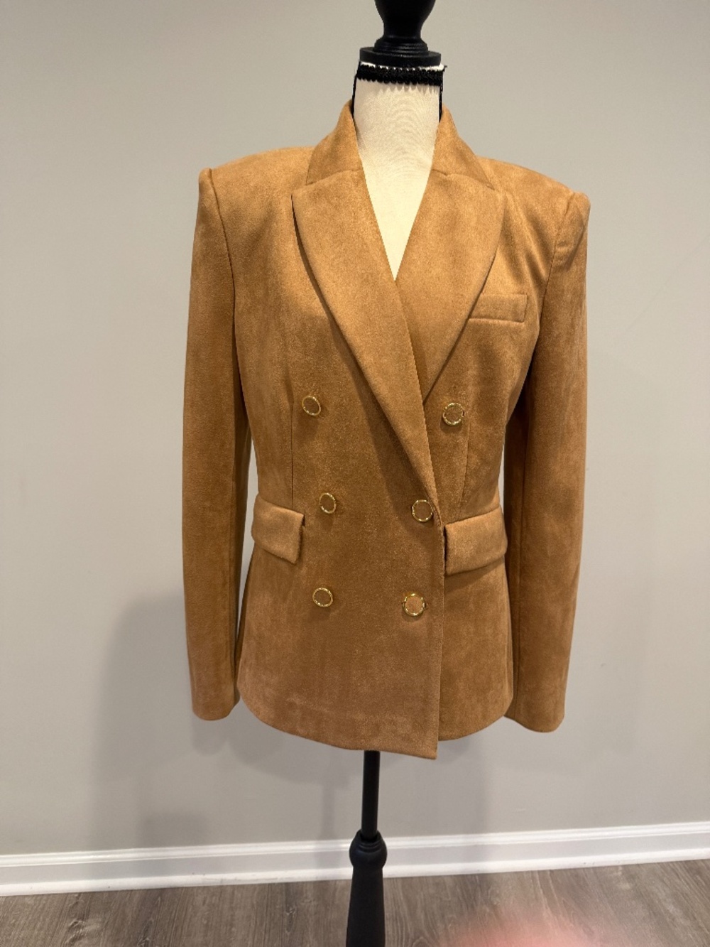 NWT Generation Love Arielle Vegan Suede Blazer Brown/Lion Size S